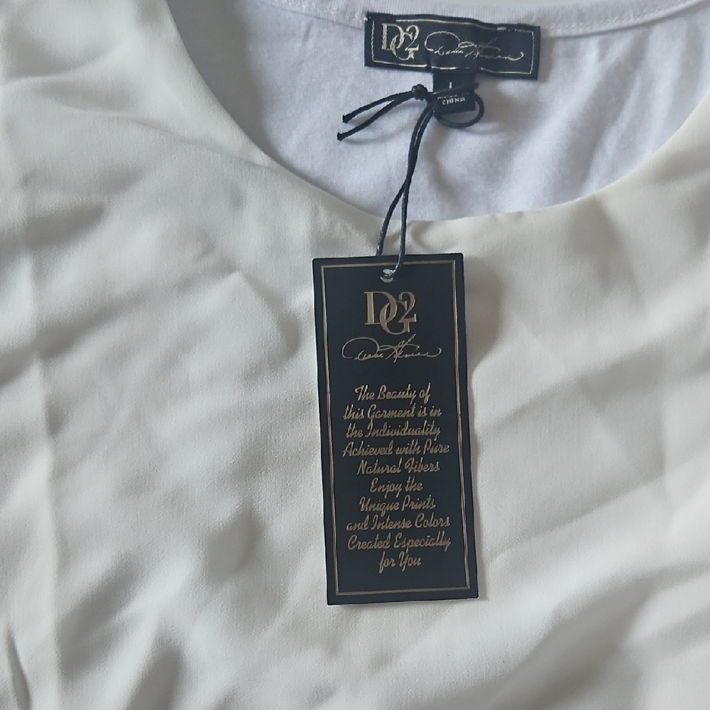 DG2 by Diane Gilman Cream Layered Blouse - Picture 2 of 5